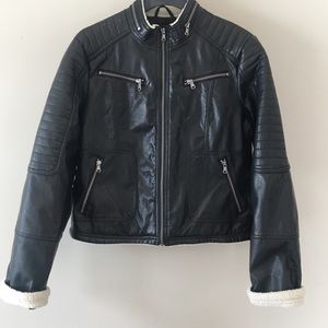 Chaps faux leather jacket